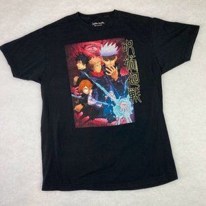 Men's Black Short Sleeve JuJuTsu Kaisen Crunchyroll Graphic Tee Size LARGE